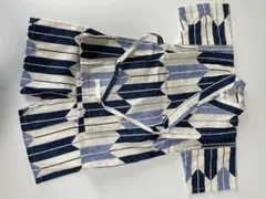 甚平 90cm 幾何学模様 青・白