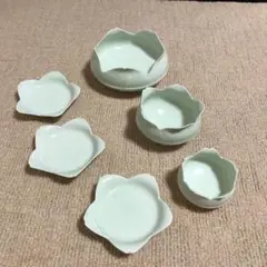 花型小鉢　花型小皿　6枚セット