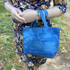 藍染無地 キャンバストートバッグ台形型(8501)