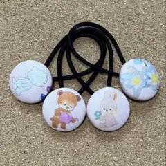 くるみボタンのヘアゴム 702