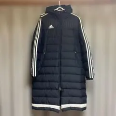 【adidas】 ロングベンチコートCLIMASTORM ダウン黒Lサイズ