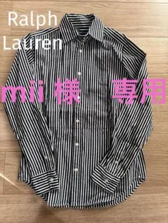 Ralph Lauren 長袖シャツ 黒ストライプシャツ レディース