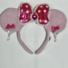 東京ディズニーリゾート　公式　ミニー　ピンク　リボン　イヤリング　カチューシャ