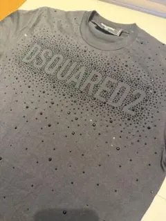 DSQUARED2 ラインストーンロゴ Tシャツ ブラックのサムネイル