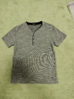 PLUS ONE ヘンリーネック Tシャツ グレー Sサイズ　Right-on