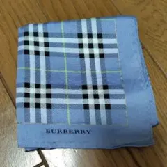 BURBERRY チェック柄 ハンカチ 青