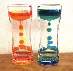 【2個セット】オイルタイマー　オイル時計 液体砂時計　インテリア　癒し　お洒落