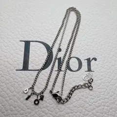 クリスチャンディオール ネックレス Diorロゴ　シルバー レディース
