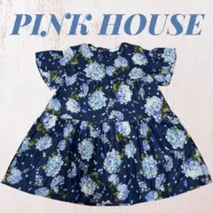 PINK HOUSE 紫陽花柄 半袖ティアードあじさいプリントチュニックブラウスのサムネイル
