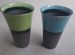 ビアタンブラー クラックル仕上げ セラミックタンブラー 2個セット たち吉