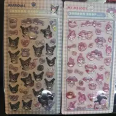 【新品】Kuromi & My Melody ボンボンドロップシールセット 2枚
