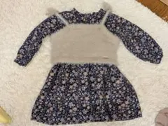 petit main 花柄ワンピース 90　ビスチェ付き