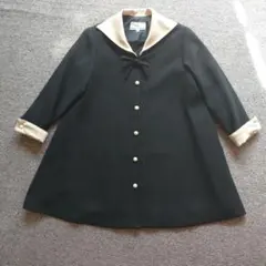 KUMIKYOKU 襟付きワンピース L ブラック・アイボリー