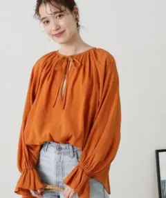 N. Natural Beauty Basic長袖ブラウス オレンジ Mサイズ