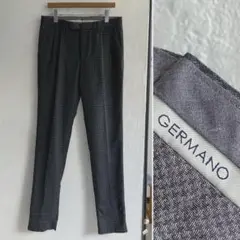 イタリア製 GERMANO 千鳥格子 ウール スラックス ジェルマーノ 48