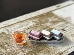 ［クッキーサンド＆オレンジティーセット］ミニチュアスイーツ　フェイクスイーツ