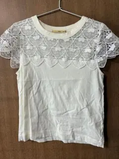 プープレ イチゴレース Tシャツ　⭐︎いちご刺繍のサムネイル