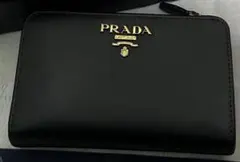 PRADA サフィアーノレザー 二つ折り財布 ブラック