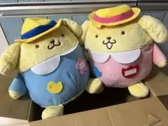◆ポムポムプリン幼稚園BIGぬいぐるみチューリップ組 2種 セット