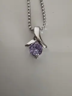 紫色ストーン ペンダントネックレス