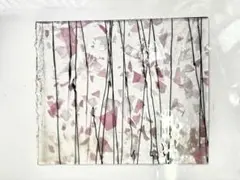 ステンドグラス　ブルザイ　フラクチャー　ホワイト&ピンク　260