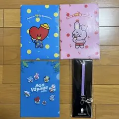 BT21クリアファイル3枚セット　 BTSファンクラブネックストラップ