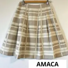 AMACA アマカ フレアスカート ベージュ　三陽商会　38 M セレモニーのサムネイル