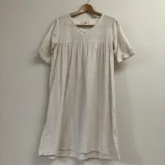 イチ　ICHI 半袖コットンリネンワンピースチュニック