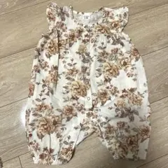 PatPat ベビー用ノースリーブロンパース　花柄ロンパース 6-9M