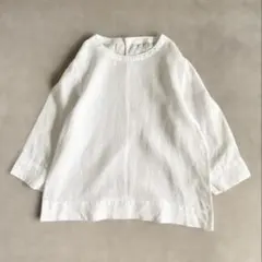 美品☆MUJI 無印良品 リネンブラウス 白 Sサイズ 麻100% 長袖