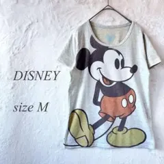 DISNEY 半袖Tシャツ Mサイズ グレー キャラクター ミッキー 798のサムネイル