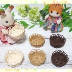 紙バンド ✤ かご 丸トレー ✤3色6こ✤ ハンドメイド