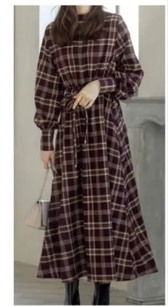 ウエストリボン ロングワンピース