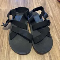 JABURO ブラック スポーツサンダル クロスストラップ