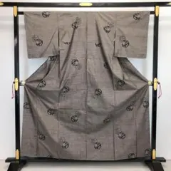 夏物 越後夏大島 仮絵羽 未仕立て 正絹 夏着物 大島紬 泥染 新古品