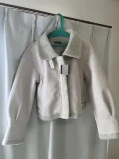 ホワイト レザー ボアジャケット ムートンコート ムートン