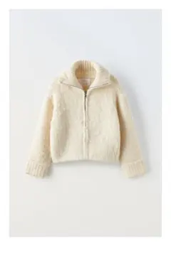 ZARA ジップアップニットカーディガン