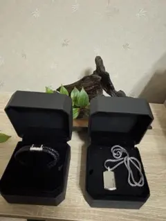 [極美品] POLICEネックレス・ブレスレット２点セット　ケース付き