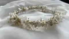 ウエディング花冠　結婚式花冠　ガーデンウェディング　アンティーク花冠