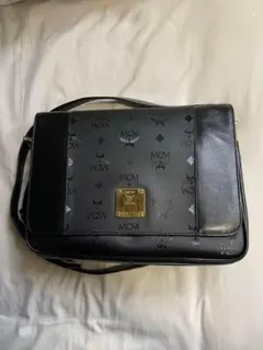 MCM ショルダーバッグ カメラバッグ 斜めがけ ロゴ金具 ネイビー 