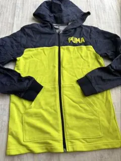 PUMA ジップアップパーカー イエロー×ネイビー