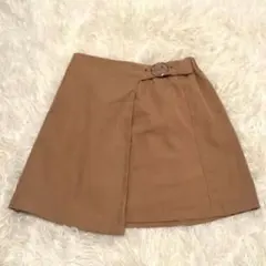 RETRO GIRL レトロガール ミニスカートブラウン 巻きスカート　Ｍサイズ