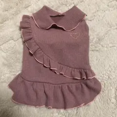 ピンク フリル　ニット　犬服