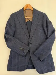 SUIT SELECT　 A4サイズネイビー系チェック柄 スーツ ジャケット