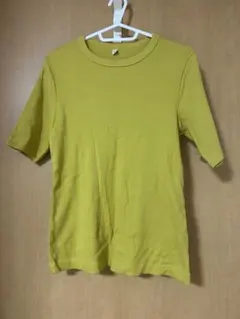 UNIQLO イエロー 半袖リブTシャツ L