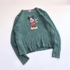 90s　ディズニーストア ヴィンテージ ニット 　ミッキー 刺繍 L　C3