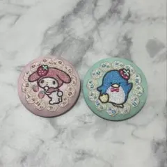 サンリオ 刺繍缶バッジ 2種セット マイメロ タキシードサム