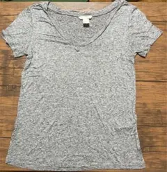 値下げ☆H&M VネックT ヘザーグレー XS