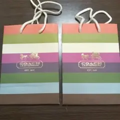 COACH マルチカラー ショップ袋 2枚セット