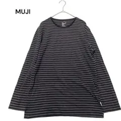 MUJI ☆良品計画ストライプ柄長袖Tシャツ ロンT コットンブレンド　Mサイズ